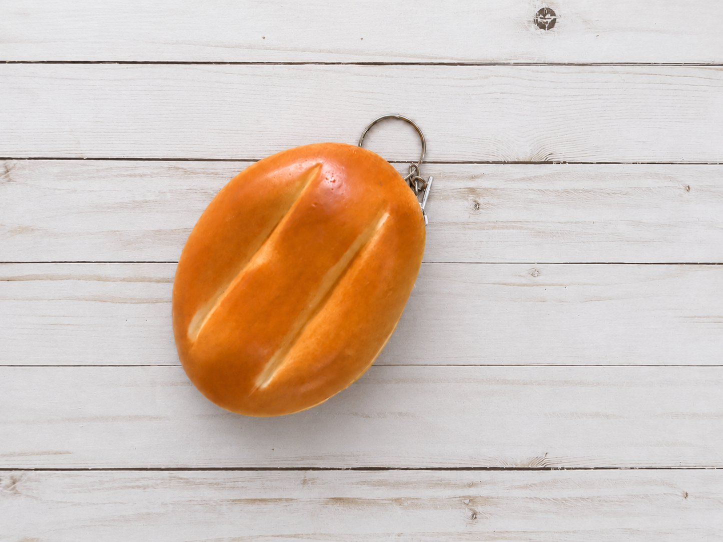 Mexican Telera Bread Coin Purse Keychain Novelty Food Wallet