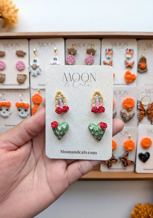 Virgencita stud pack / Virgencita clay earrings