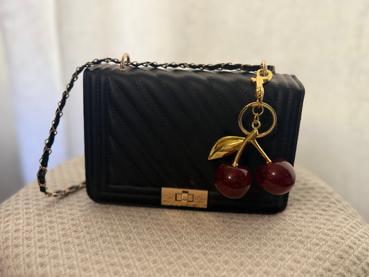 Gold Cherry Bag Charms